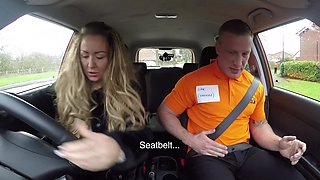 Newbie Instructor's Wild Lesson in Steamy Cab