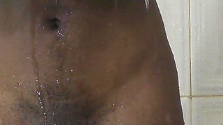 Ebony teen maid creampied in doggy style in the shower
