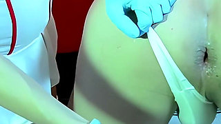 Amateur Nurse Play - I Plug My Boyfriend's Ass in His White Thong and Fuck Him Until He Cums
