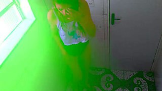 Naughty Teen Fucks Stranger Doggy Style in Disco Bathroom - No Condom Creampie