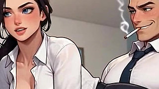 Waifu Secretary POV - Latina & Colored Hair Office Close-Up Teasing