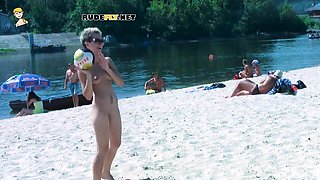 Hot nudist girl filmed by a voyeur
