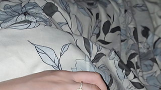 Step mom with sexy nails asslep with hand on step son dick