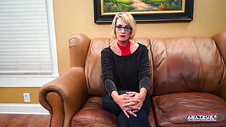 Insane Ash-blonde COUGAR Diana Gets Her Jaws And Puss Crammed With A Massive Manhood!
