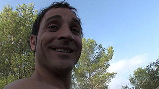 Sensual brunette wildly fucked in a car