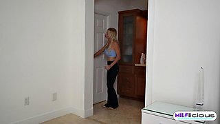 Blonde Stepmoms Pussy Fingered After Gym Workout