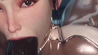 Madruga3d Intense Hardcore Sex: Busty White Woman with Tight Ass Passionately Fucked by Massive Black Cock, Deep Throat