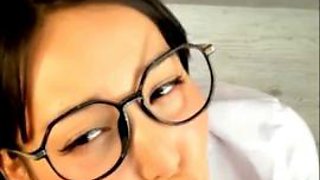 Naughty student on her knees: Blowjob, Babe  Asian Porn