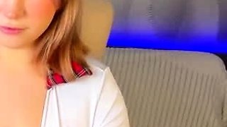 Big Boobed Blonde Masturbates With A Dildo In The Bathroom