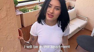 Pool Guy Gets Paid With Sloppy Blowjob From Cute Teen - Amateur Deepthroat & Cum In Mouth