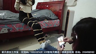 Chinese bondage and tickle in white socks