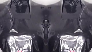 Cum eating for Lady Valeska's rubber clinic