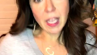 Hot brunette big boobs toying pink pussy