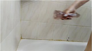 Mature Cocksucker In Bathroom! Sweet & Wild Moans With A Dick In Mouth And Rubbing Sperm On Her Tits