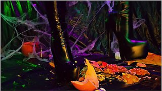 Littlemisstiptoes - Halloween Pumpkin Tease, Crush And Trample In My Popular Thigh High Boots