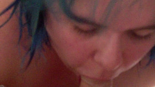 Blue Hair Blowjob