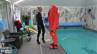 Human Life Raft - Inflated Suit Slave Pool Domination