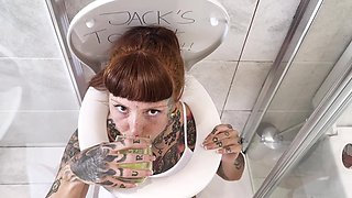 Piss Hungry Slut Deepthroat and Mess