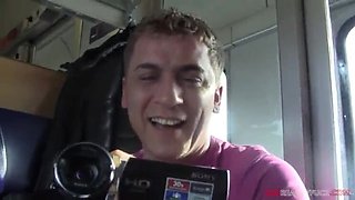 Mea Melone's Naughty Public Train Encounter with a Stranger: Blowjob, Doggystyle, & Cumshot