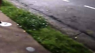 Risky masturbation at the bus stop next to the steamy girl!