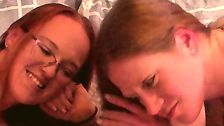 Double Hairjob with 2 Redheads and Cum in Hair - Red Teaches Ginger the Art of Hair Play