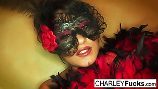 Charley wears some sexy lingerie and stockings