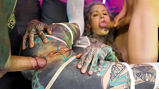 Extreme Dap & Massive Squirt Threesome with Deepthroat