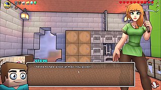 Horny cosplay girl with big boobs dresses as a creeper at night