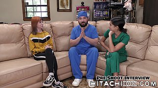 POV medical exam with a magic wand and vibrator pleasure