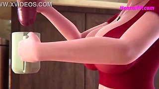 Aunt Cass Kitchen Screw &bull; Uncensored 3D Anime Porn