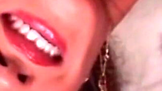 Babe in latex sexy outfit is totally destroyed by a bwc dude - closeup video