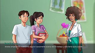 Stepmom takes advantage of grabbing my penis when we're alone - summertime saga