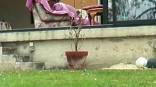 The Older Women Are Masturbating Each Other and Pleasuring Themselves with Dildos in the Garden.