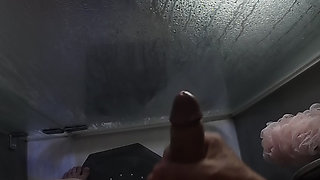 Powerful cumshot in shower