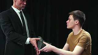 Backpack boy tries out a new career!