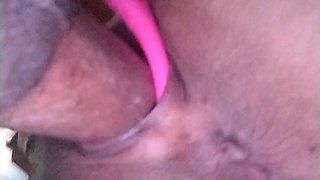 Double Penetrated Vaginally by Toy and Big Cock