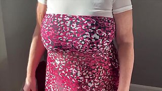 Amateur Aunty Sandra Vintage Striptease with Big Natural Tits