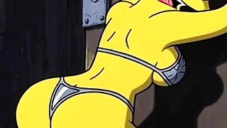 Slut in Chains Takes His Cum. Erotic Fantasy. Cartoon Parody of the Simpsons