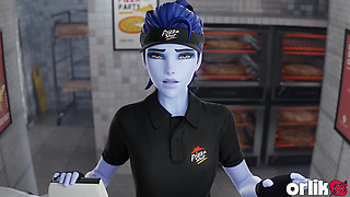 Widowmaker’s Pizza Maker Shift Gone Wild - Big Dick 3D Overwatch