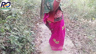 I Went for a Walk in the Jungle of the Desi Village and I Lifted My Saree and Showed My Ass and Breasts and Pussy