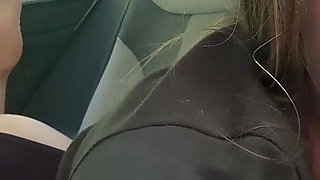 1st Footjob in the Car