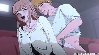 Public Cinema Sex Excites Makima Hentai Anime Fuck