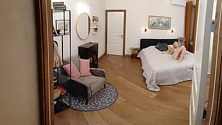 Sara Bork, a busty blonde, has solo fun with her pussy in VR