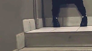 Red Hoodie, Public: Bent Down on the Steps, Damp Doggy in the Entrance