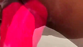 Pink Dildo Stretching My Pussy