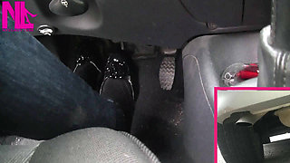 Revving with Exhaust Shot in Black Ballet Flats