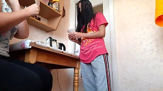 Fucked my sister's girlfriend while sister was on the phone outside the door - Lesbian Illusion Girls