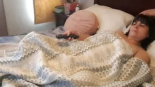 Stepmom Gets Caught Masturbating By Stepson - Big Tits Latina MILF Cums Hard