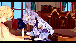 Genshin Impact Hentai - Aether X Ganyu Handjoob and Fucked - Japanese Asian Manga Anime Game Porn