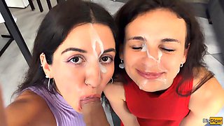 Two Cum-covered Beauties Love to Walk in Public - Cumwalk Katty West